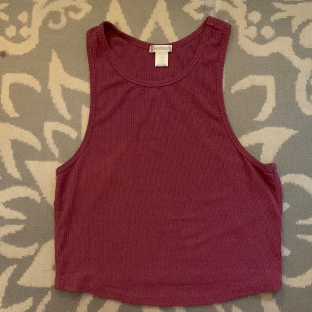 Wine colored cropped tank top